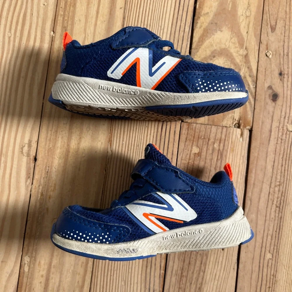 New Balance 545 Toddler Sneakers Blue Orange Size 5 months US Kids casual Shoe
